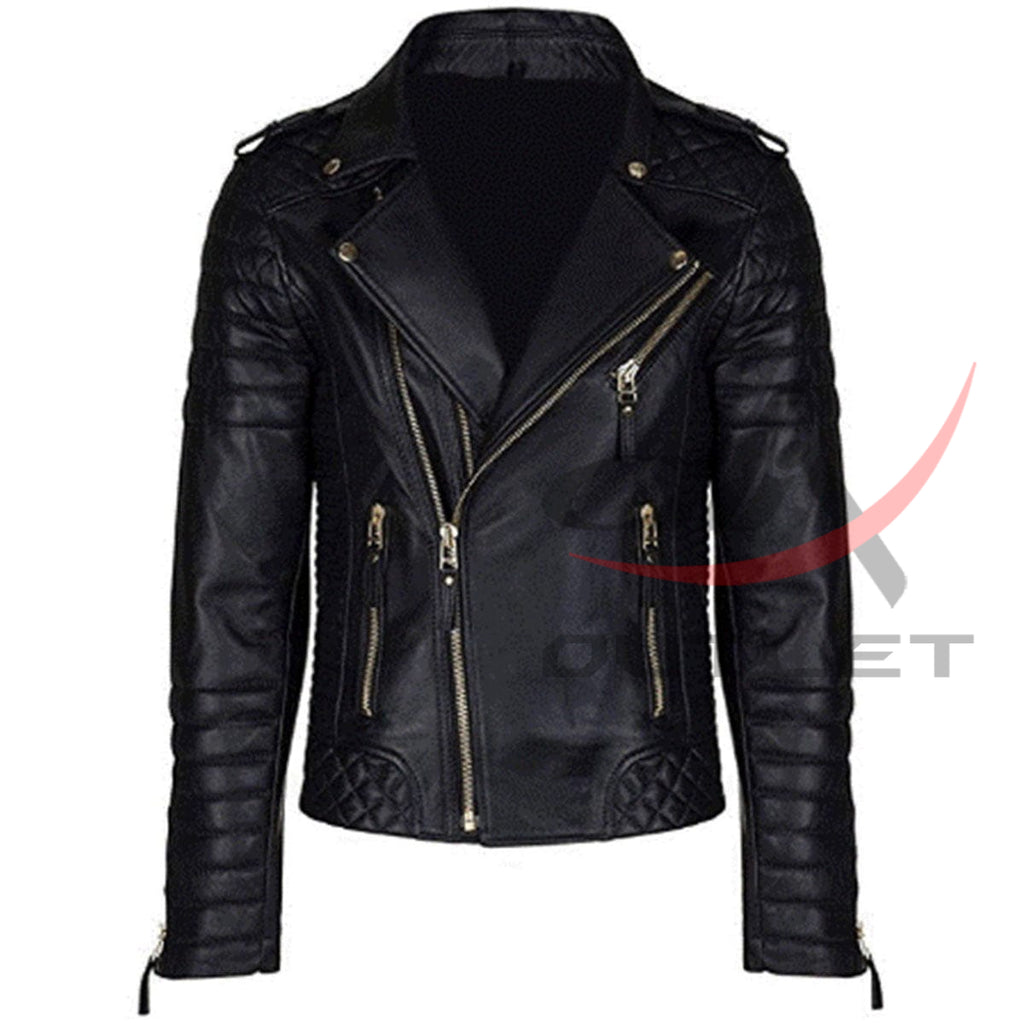 Leather Padded Flop Jacket image 0