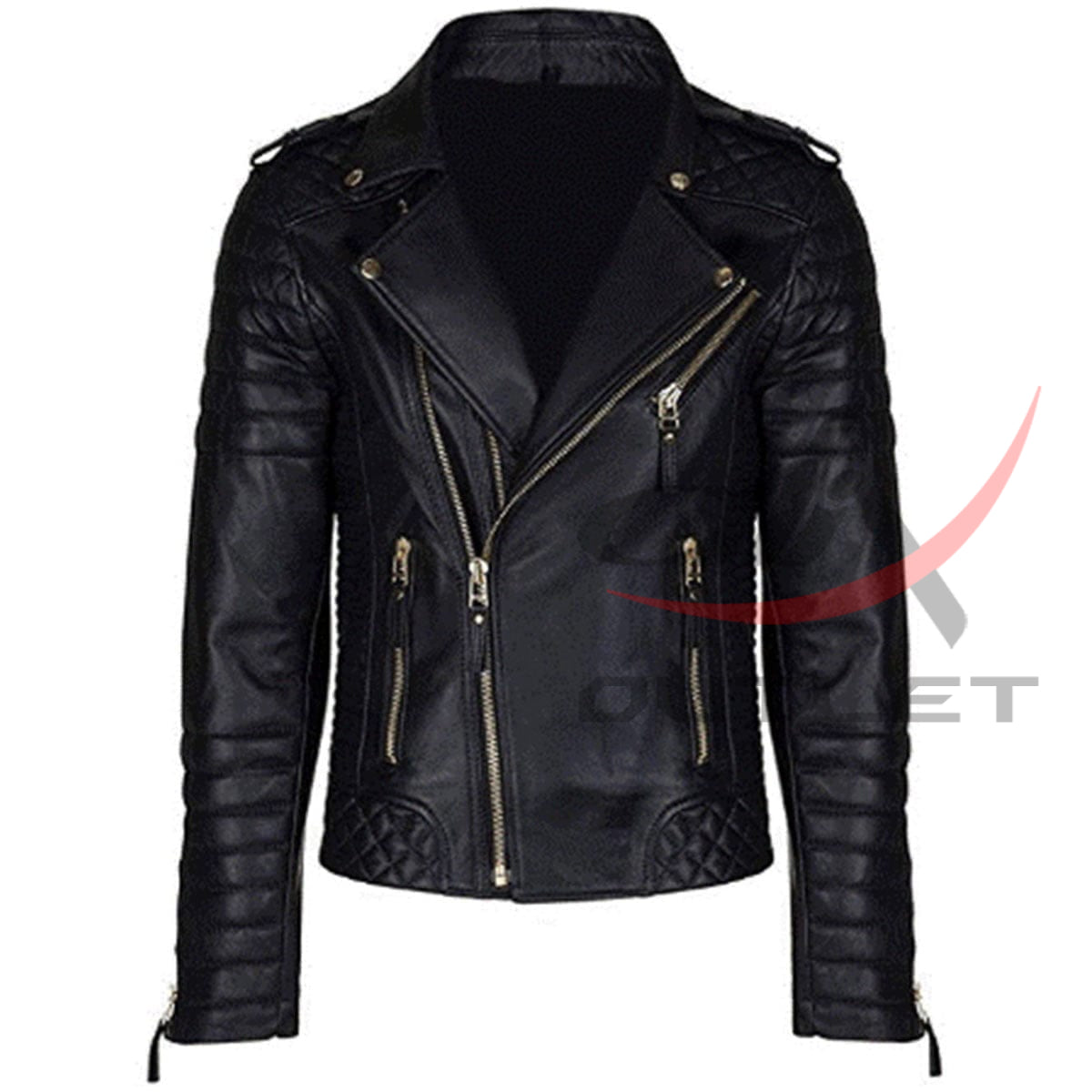 Leather Padded Flop Jacket image 0