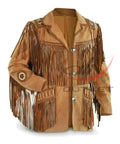 Men Western Style Fringed Suede Jacket image 0