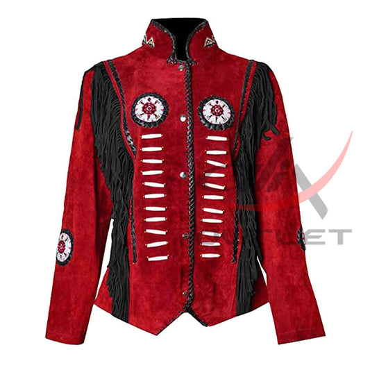 Women's Cowgirl Western Jacket Black & Red image 0