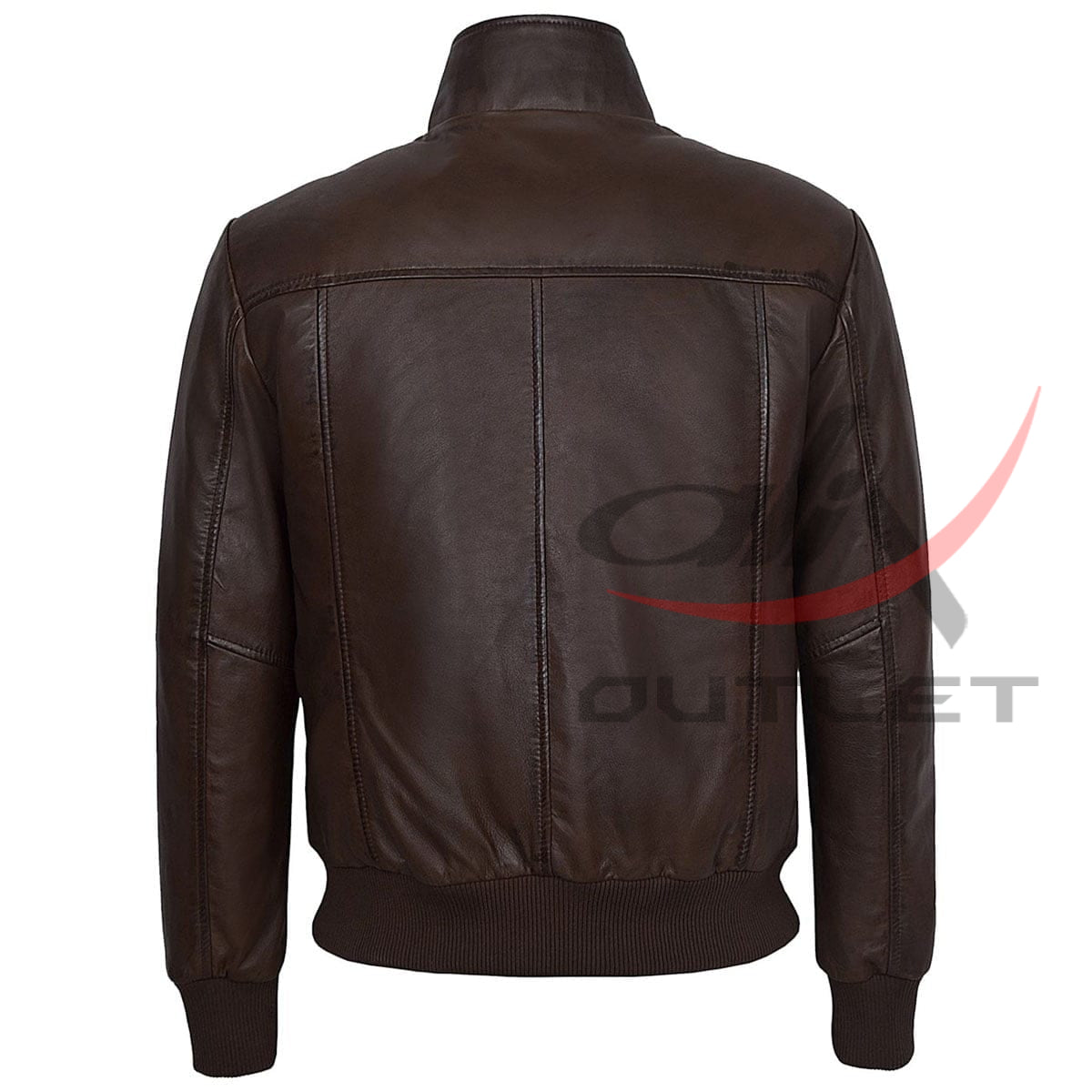 Retro Quilted Bomber Leather Jacket image 1