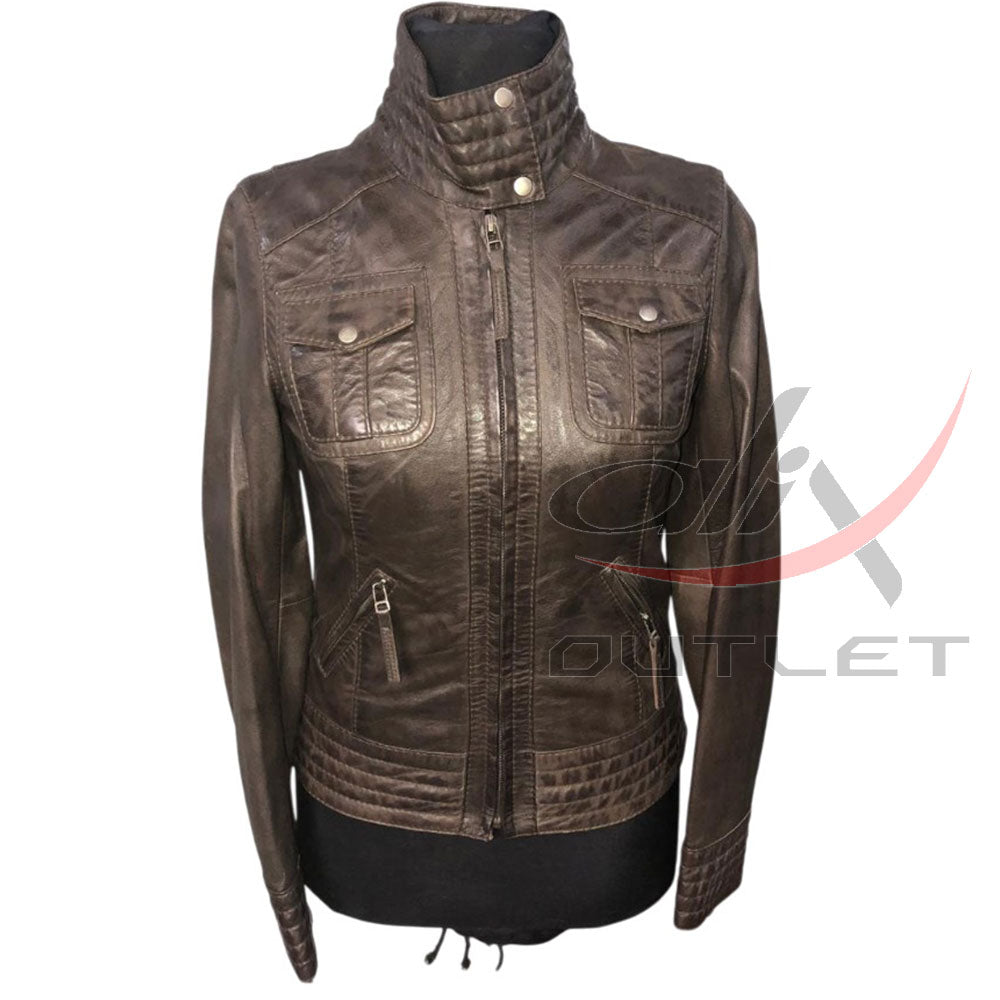 Women Fashion Leather Jacket