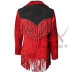 Women's Western Jacket Red Suede image 1