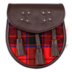 Scottish Sporran Rose Tartan Brown Leather image 0