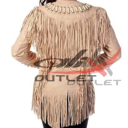 Women's Wild West Suede Jacket Beige image 1