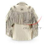 Men's Western Style Fringed Suede Jacket image 1