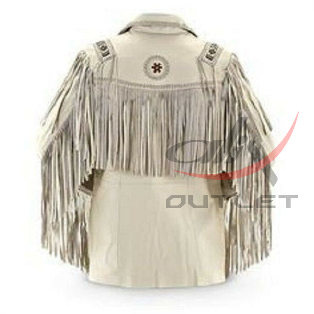 Men's Western Style Fringed Suede Jacket image 1