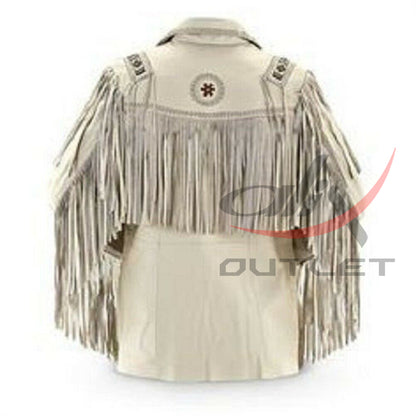 Men's Western Style Fringed Suede Jacket image 1