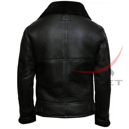 Leather Fur Collar B3 Bomber RAF Avaitor Jacket image 1