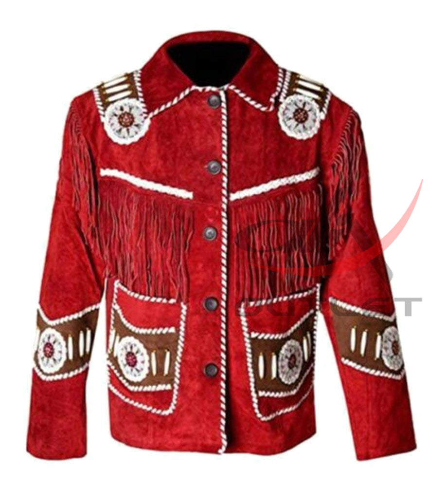 Men's Suede Jacket Bones & Bead Work image 0