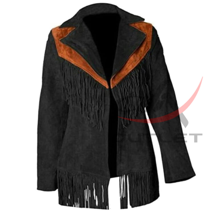 Women's Western Jacket Black Suede image 0