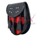 Scottish Sporran McGregor Rob Roy Tartan Black Leather image 3