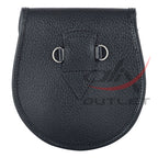 Scottish Sporran Wallace Tartan Black Leather image 1