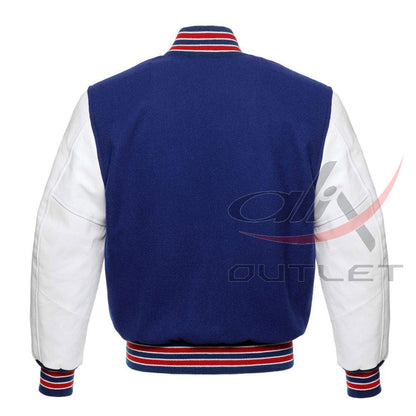 Baseball Royal Blue Wool & Leather Sleeves Jacket