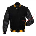 Letterman Black Wool & Leather Sleeves Jacket