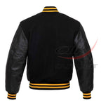 Letterman Black Wool & Leather Sleeves Jacket