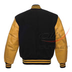 Letterman Black Wool Jacket & Leather Sleeves