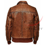 Retro Biker Leather Jacket Vintage Distressed Brown image 1