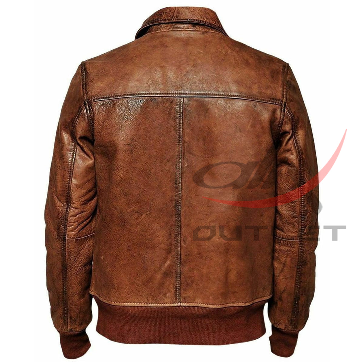 Retro Biker Leather Jacket Vintage Distressed Brown image 1