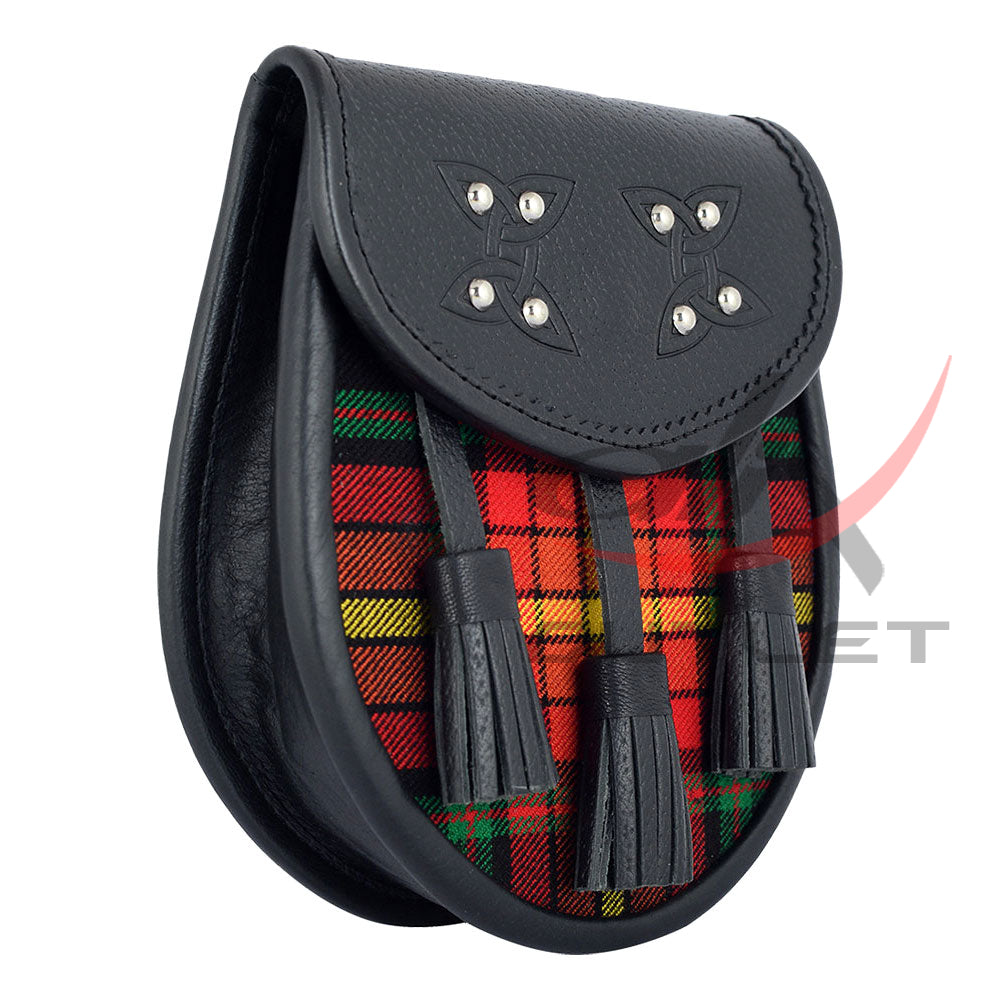 Scottish Sporran LGBTQ Pride Tartan Black Leather image 2