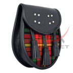 Scottish Sporran LGBTQ Pride Tartan Black Leather image 2
