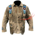 Cowboy Fringed Bone & Beaded Jacket image 0