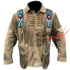 Cowboy Fringed Bone & Beaded Jacket image 0