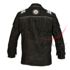 Men's Cowboy Jacket Fringed Bone & Bead Work image 1