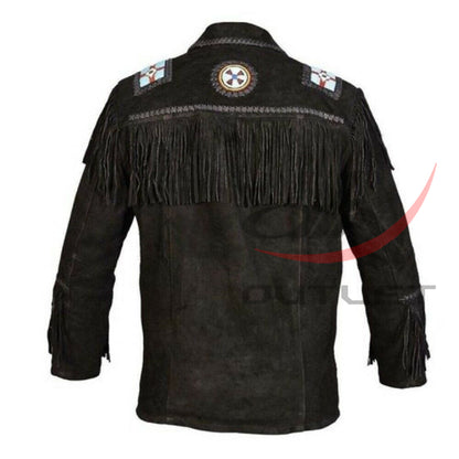 Men's Cowboy Jacket Fringed Bone & Bead Work image 1