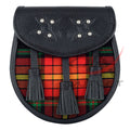 Scottish Sporran LGBTQ Pride Tartan Black Leather image 0