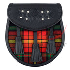 Scottish Sporran LGBTQ Pride Tartan Black Leather image 0