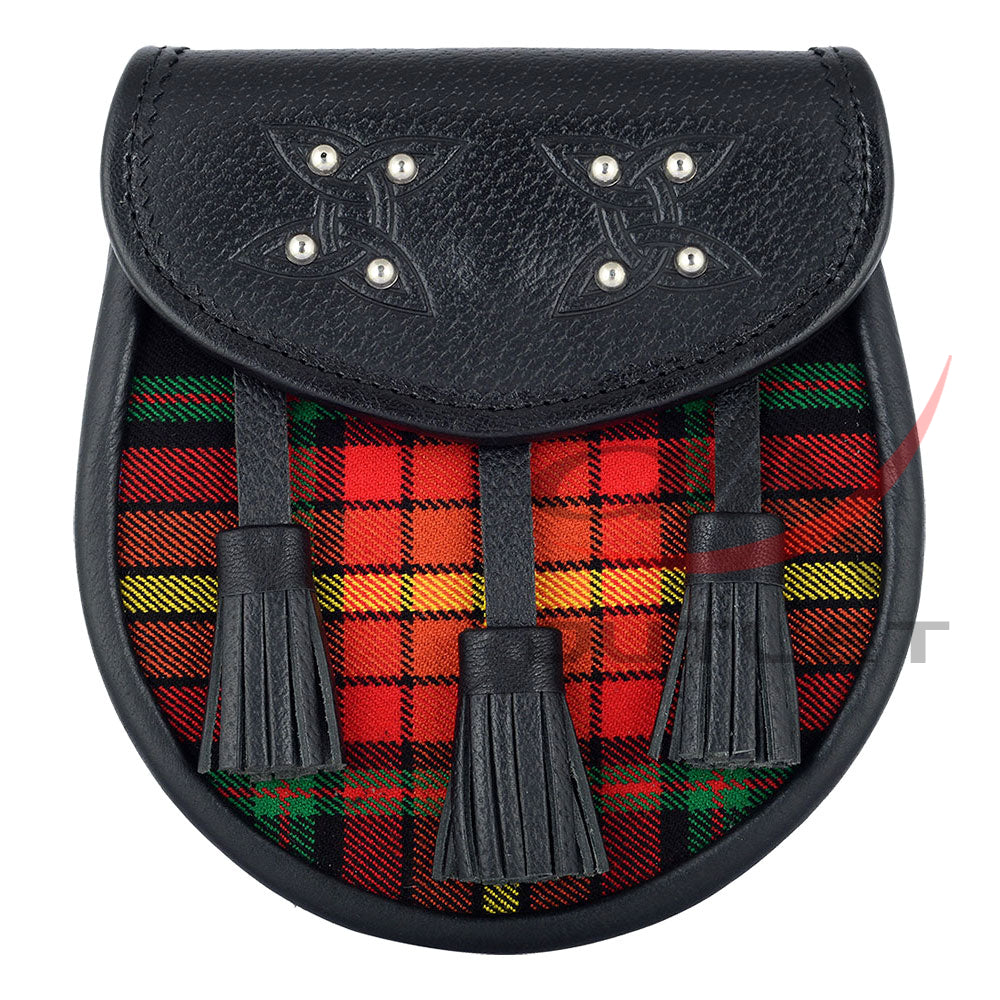Scottish Sporran LGBTQ Pride Tartan Black Leather image 0