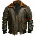 G1 Aviator A2 Leather Jacket Distressed Brown Bomber image 0