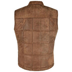 Body Warmer Suede Leather Vest Vintage Brown image 1