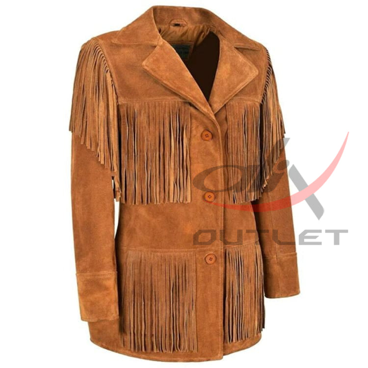 Women's Western Style Jacket Brown Suede image 0