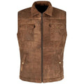 Body Warmer Suede Leather Vest Vintage Brown image 0
