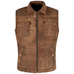 Body Warmer Suede Leather Vest Vintage Brown image 0
