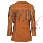 Women's Western Style Jacket Brown Suede image 1