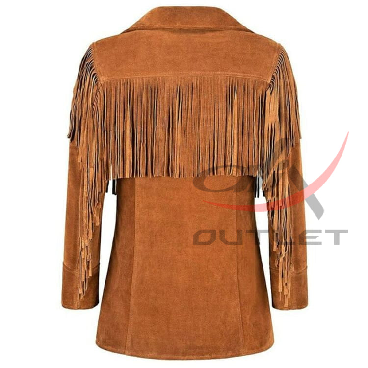 Women's Western Style Jacket Brown Suede image 1