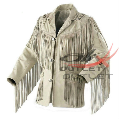 Men's Western Style Fringed Suede Jacket image 0