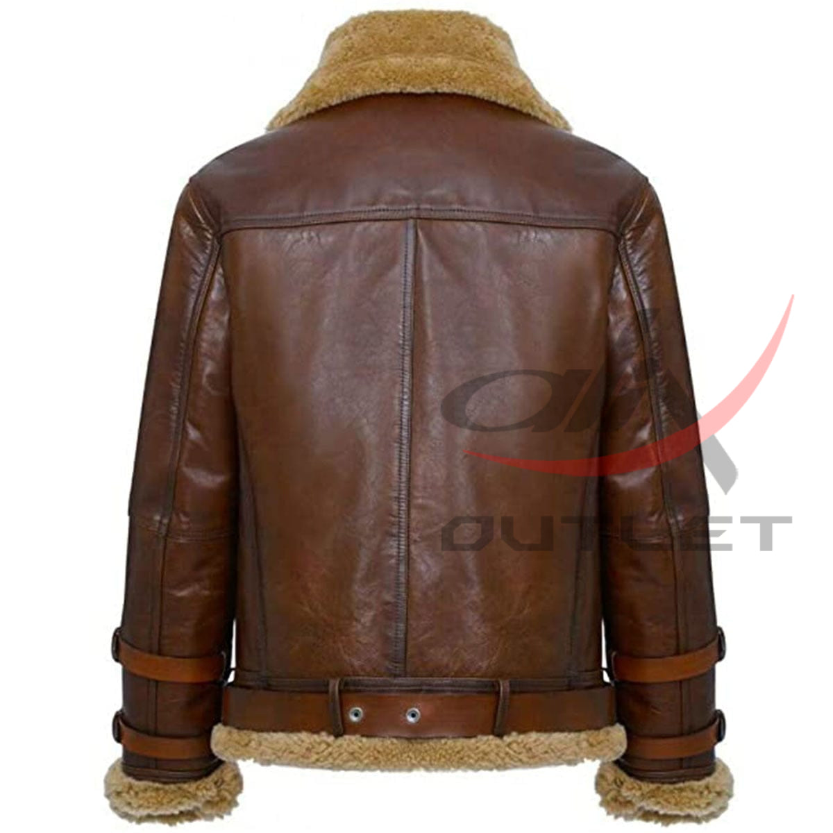 Leather Jacket Airforce RAF B3 Aviator Faux Fur image 1