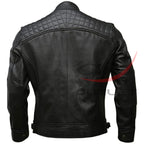 Quilted Style Biker Jacket Classic Leather image 1