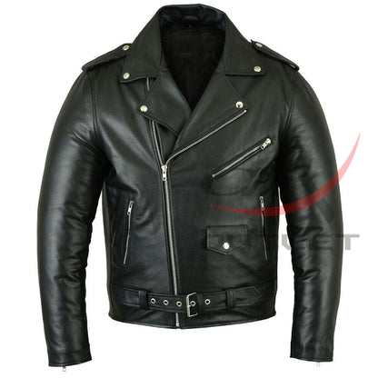 Brando Biker Leather Jacket Black image 0