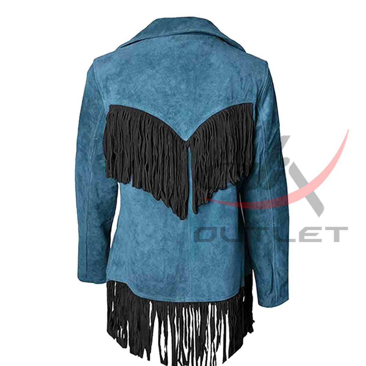 Women's Western Jacket Blue Suede image 1