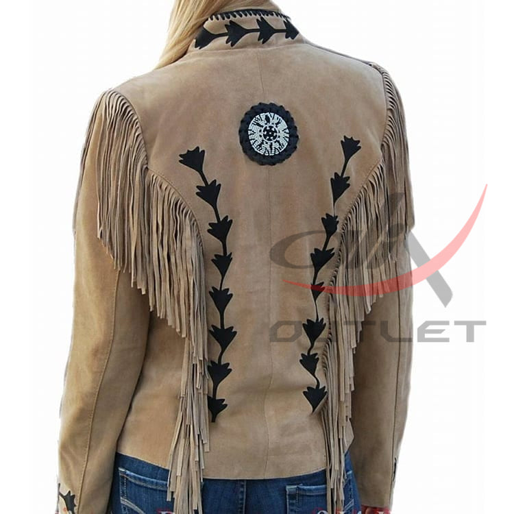 Cowgirl Western Fringed Jacket Bones Bead Work image 1