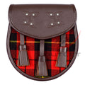 Scottish Sporran Wallace Tartan Brown Leather image 0