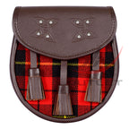 Scottish Sporran Wallace Tartan Brown Leather image 0