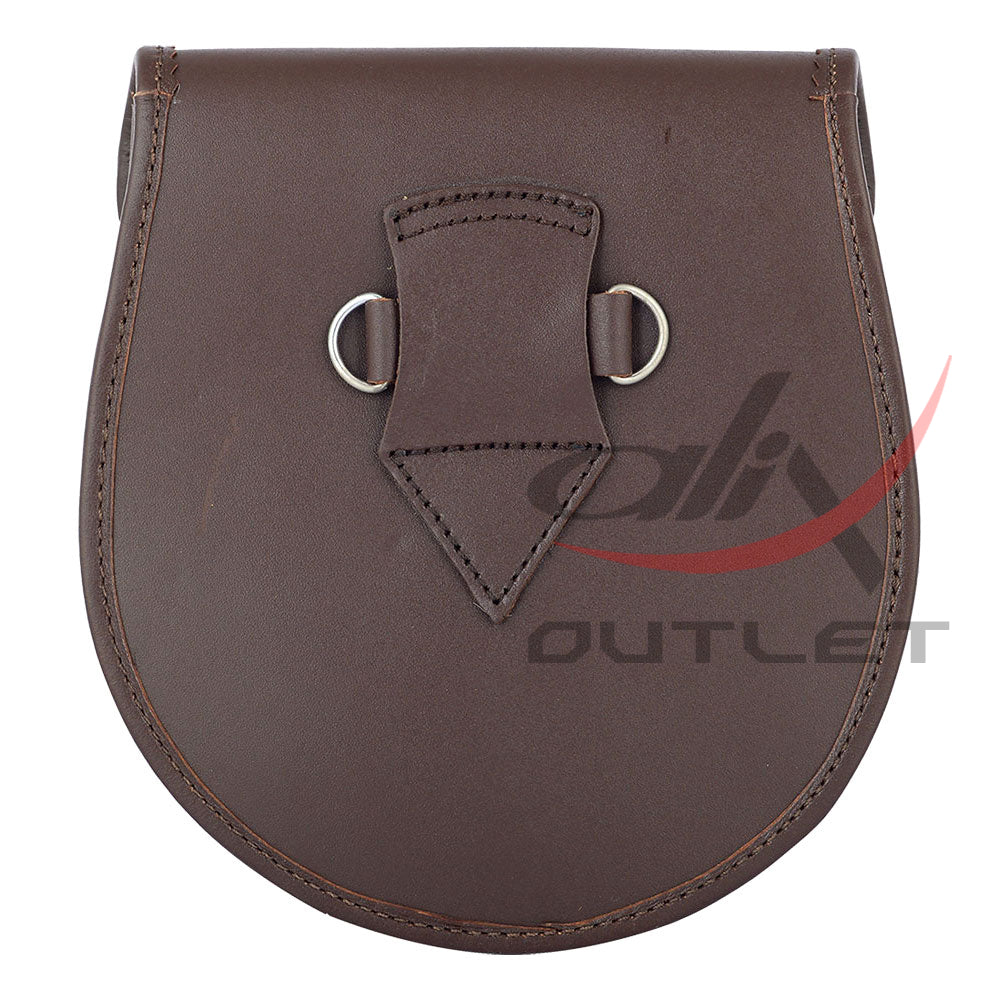 Scottish Sporran Rose Tartan Brown Leather image 1