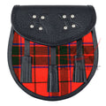 Scottish Sporran Scottish Rose Tartan Black Leather image 0