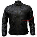 Quilted Style Biker Jacket Classic Leather image 0